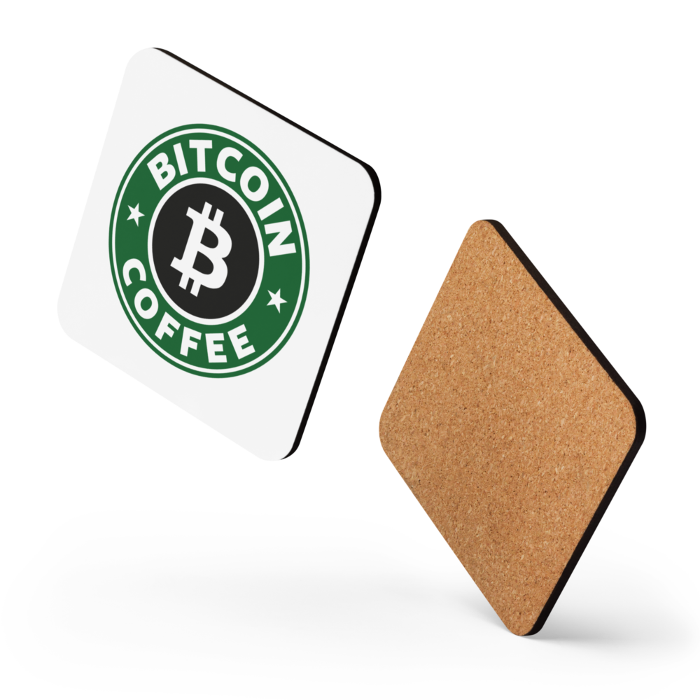 Bitcoin Coffee Cork-Back Coaster