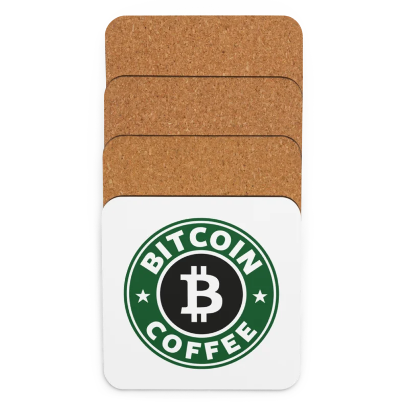 Bitcoin Coffee Cork-Back Coaster