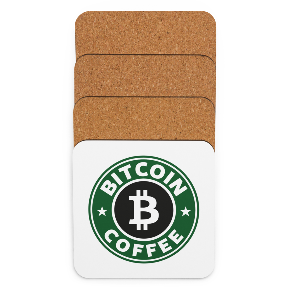 Bitcoin Coffee Cork-Back Coaster