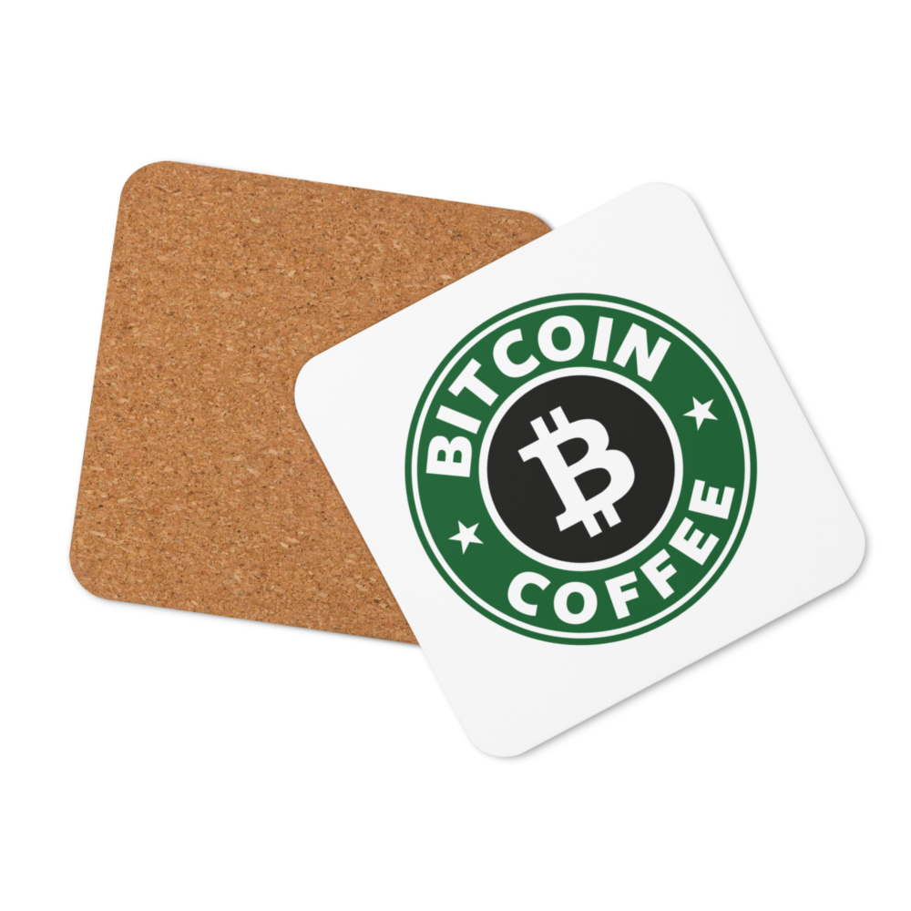 Bitcoin Coffee Cork-Back Coaster