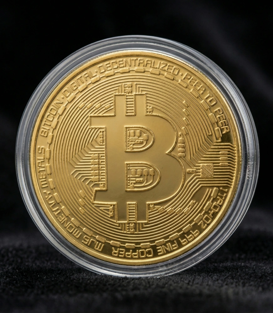 Bitcoin Collector’s Coin with Acrylic Display Case
