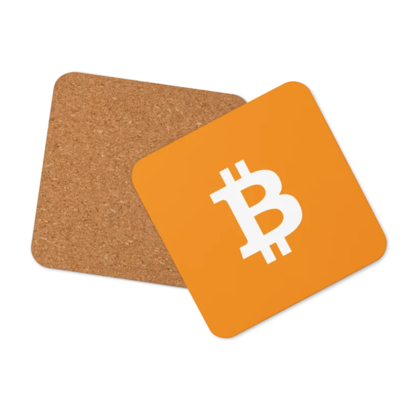 Bitcoin Cork-Back Coaster