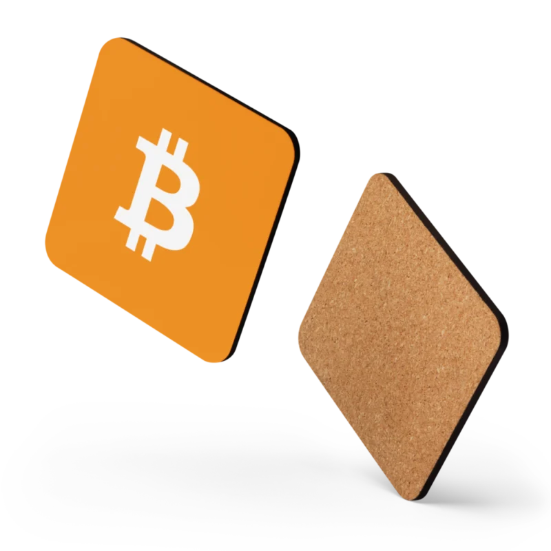 Bitcoin Cork-Back Coaster