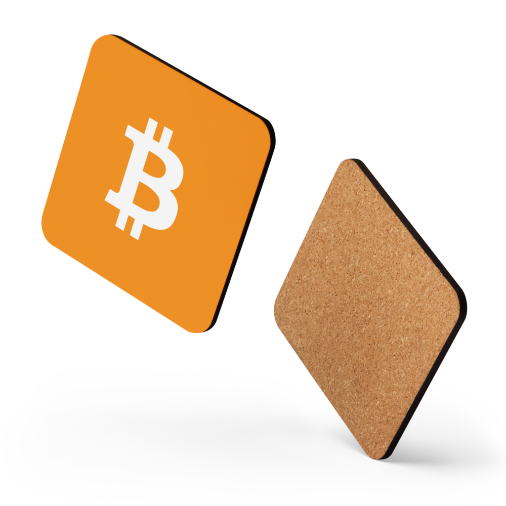Bitcoin Cork-Back Coaster