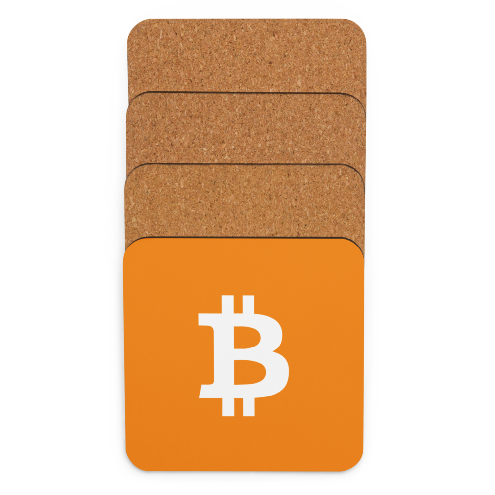 Bitcoin Cork-Back Coaster