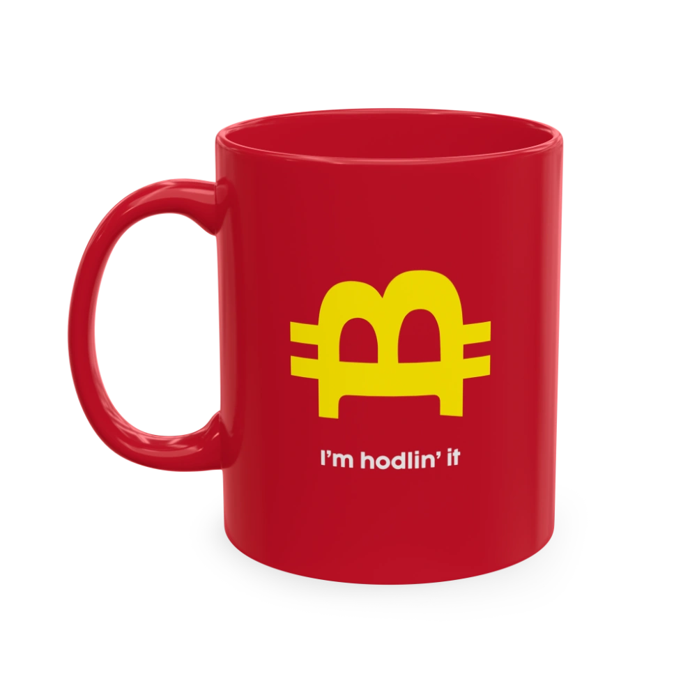 Bitcoin: I'M Hodlin' It Red Mug