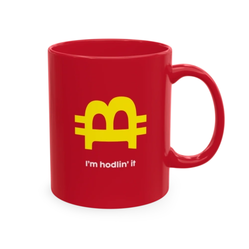 Bitcoin: I'm Hodlin' It Red Mug