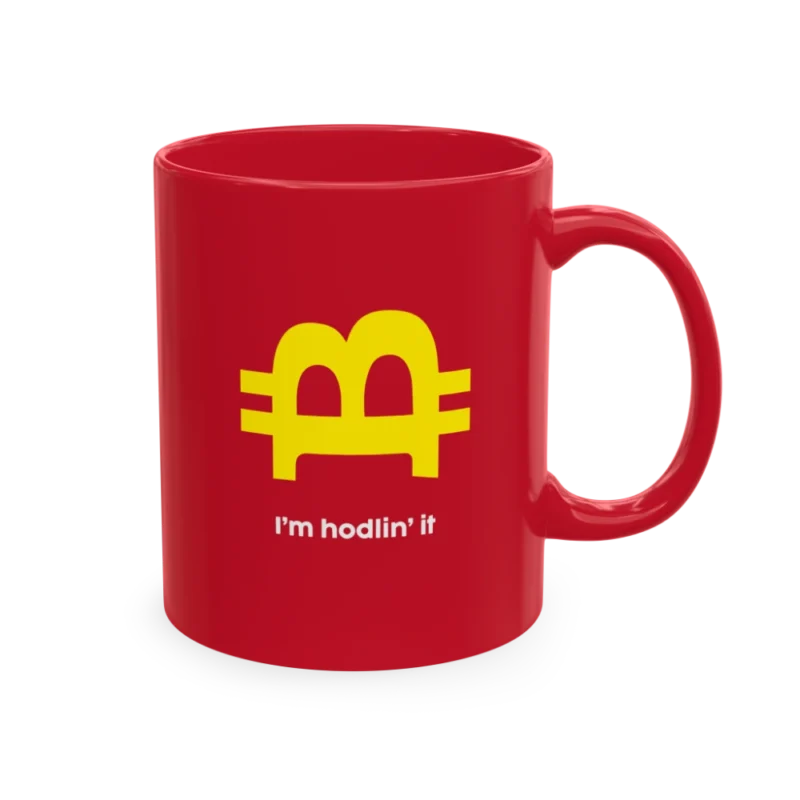 Bitcoin: I'm Hodlin' It Red Mug