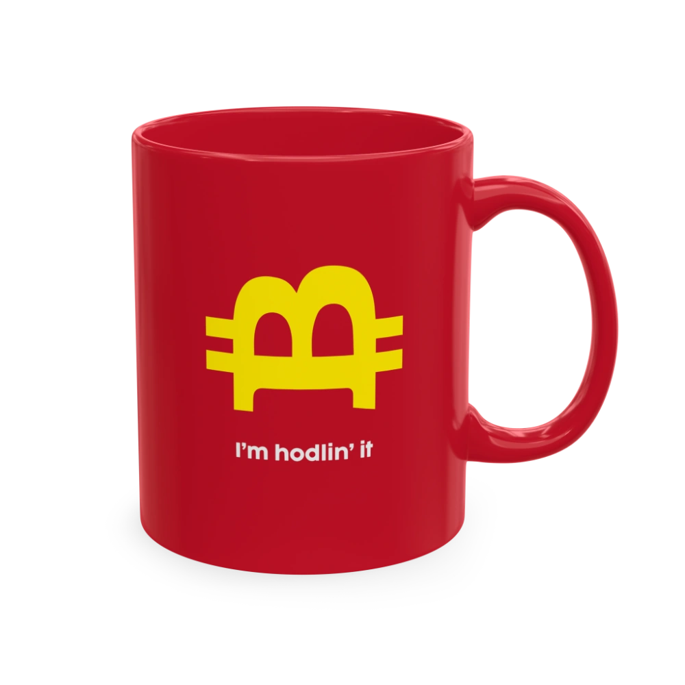 Bitcoin: I'M Hodlin' It Red Mug