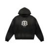 Bitcoin Paris Sun Faded Distressed Hoodie