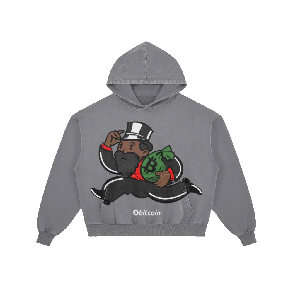 Bitcoin Robbery Faded Boxy Hoodie