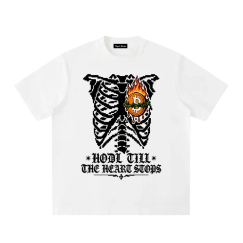 BTC: HODL Till The Heart Stops Heavyweight Vintage T-Shirt