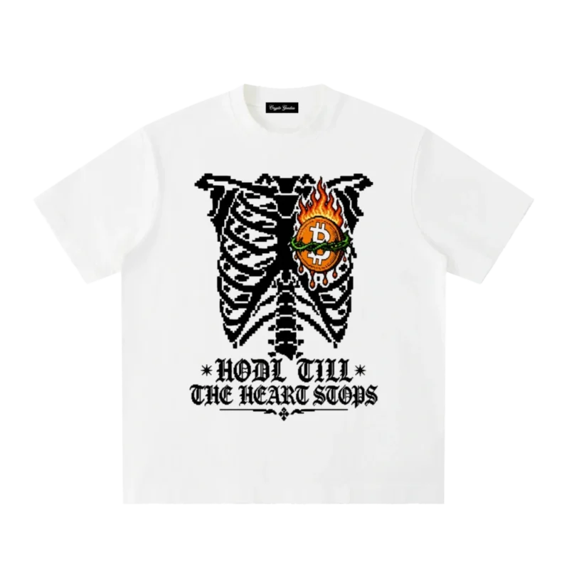 BTC: HODL Till The Heart Stops Heavyweight Vintage T-Shirt