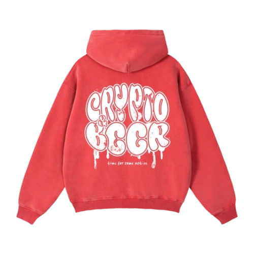 Crypto & Beer Zip-Up Boxy Fleece Hoodie