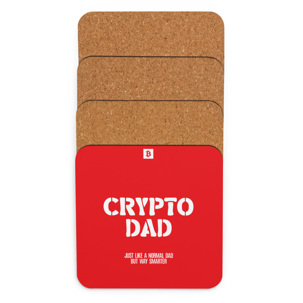 Crypto Dad Cork-Back Coaster