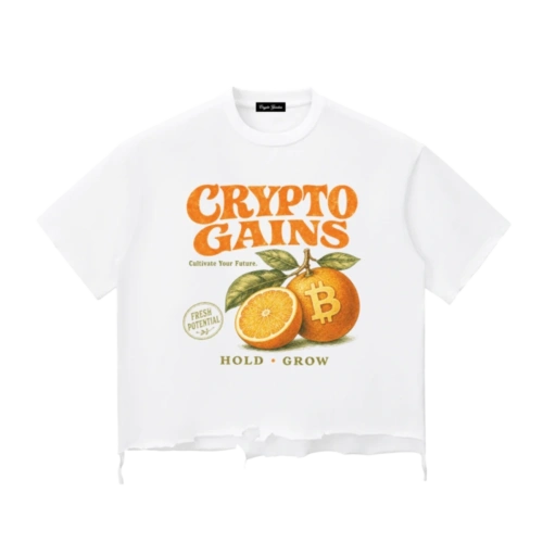 Crypto Gains Raw-Hem Boxy T-shirt