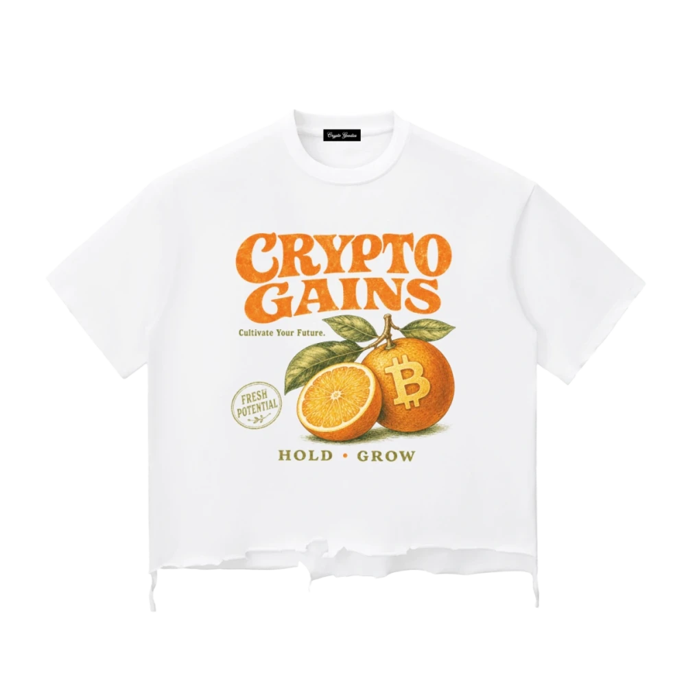Crypto Gains Raw-Hem Boxy T-shirt