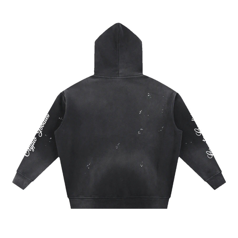 Crypto Goodies Vintage Washed Frayed Fleece Hoodie