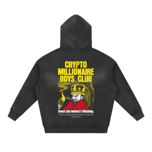 Crypto Millionaire Boys Club Zipper Boxy Fleece Hoodie