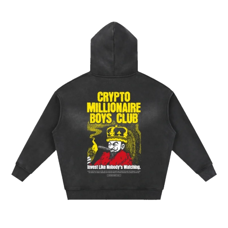Crypto Millionaire Boys Club Zipper Boxy Fleece Hoodie