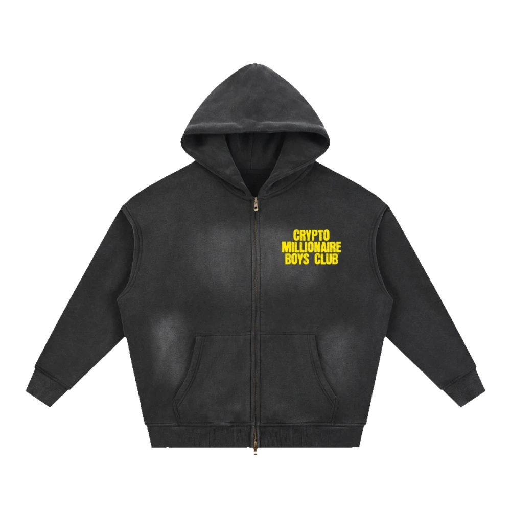 Crypto Millionaire Boys Club Zipper Boxy Fleece Hoodie