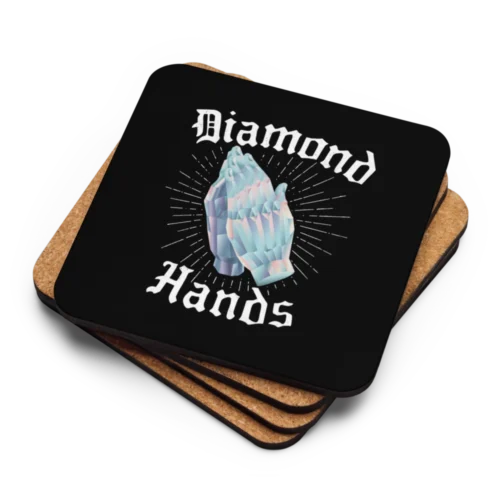 Diamond Hands Cork-Back Coaster