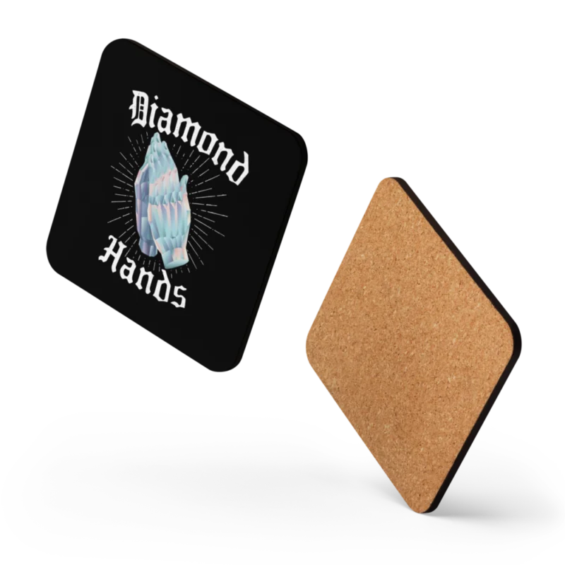 Diamond Hands Cork-Back Coaster