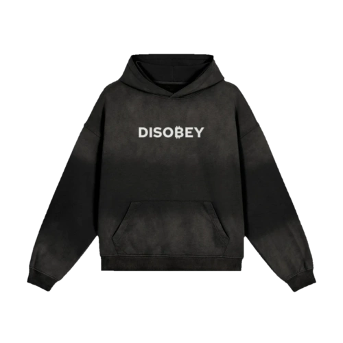 DISOBEY (Glow) Super Heavyweight Sun Faded Hoodie
