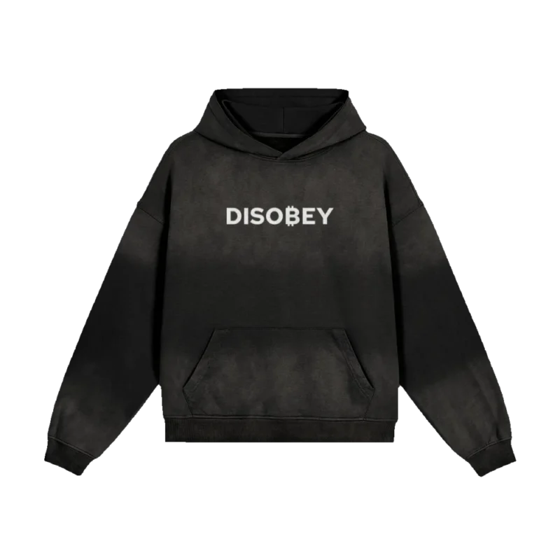 DISOBEY (Glow) Super Heavyweight Sun Faded Hoodie