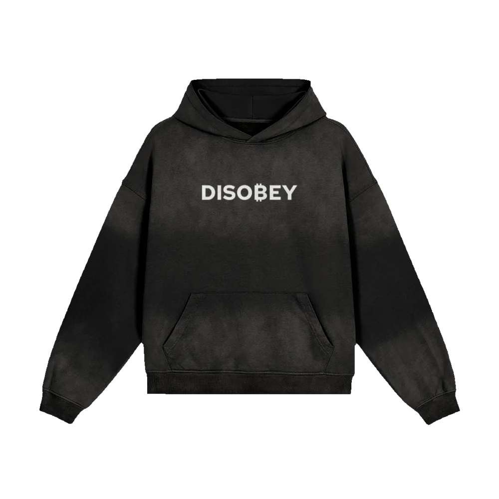 DISOBEY (Glow) Super Heavyweight Sun Faded Hoodie