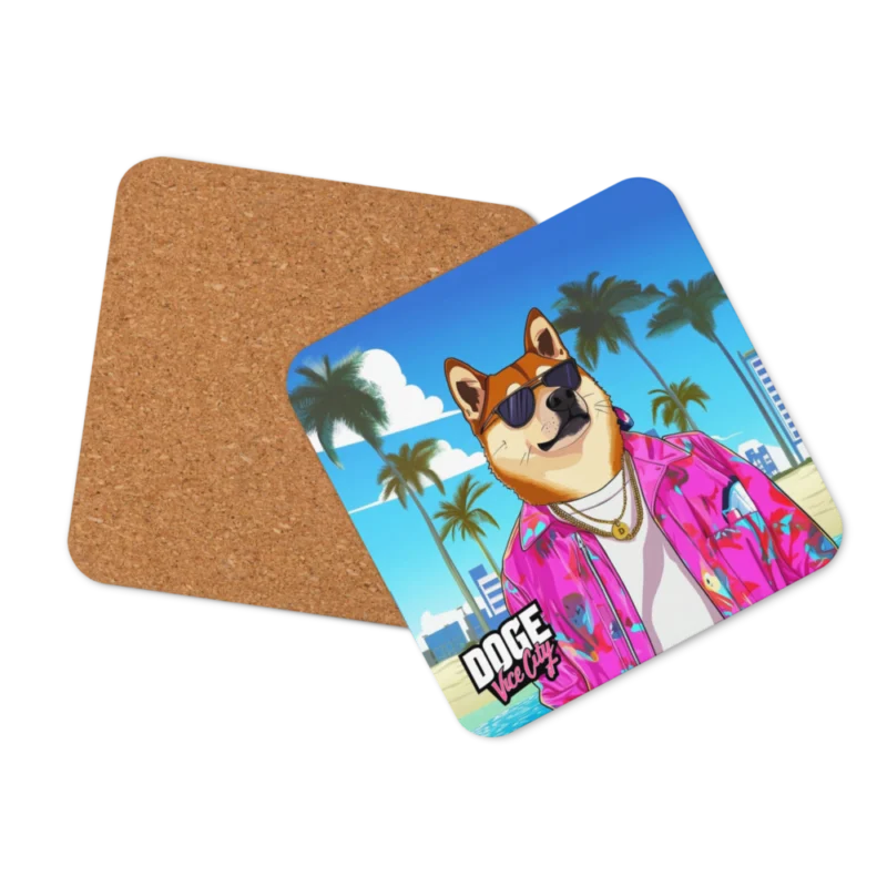DOGE: Vice City Cork-Back Coaster