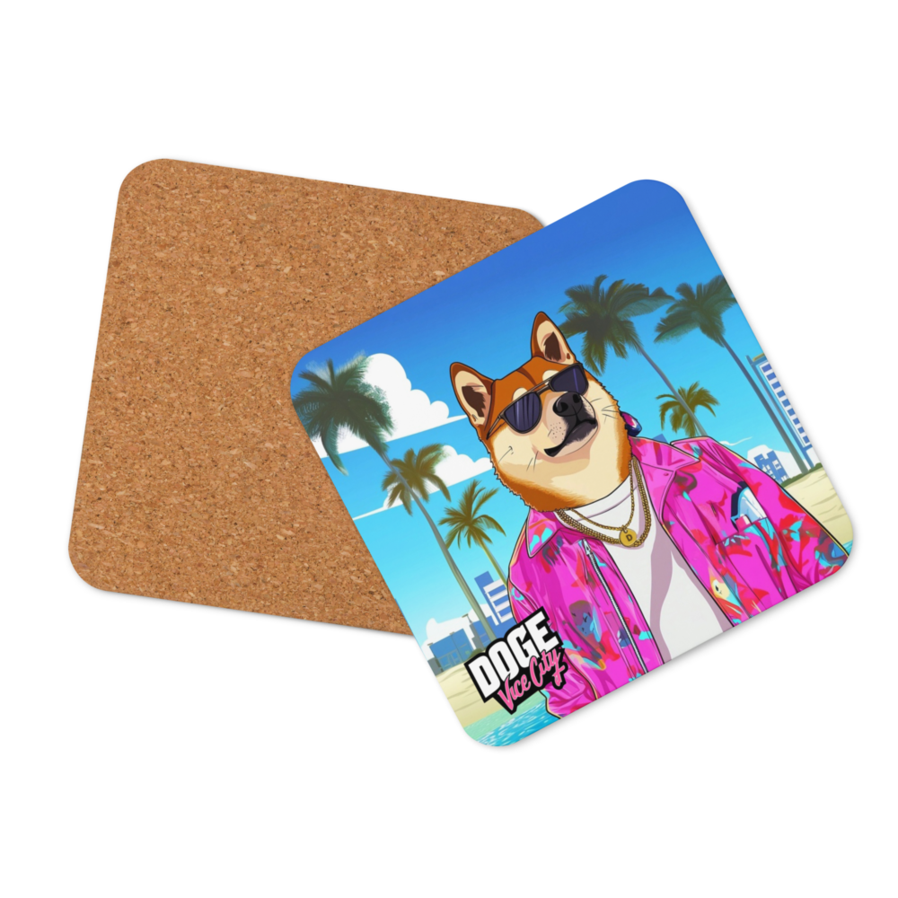 DOGE: Vice City Cork-Back Coaster