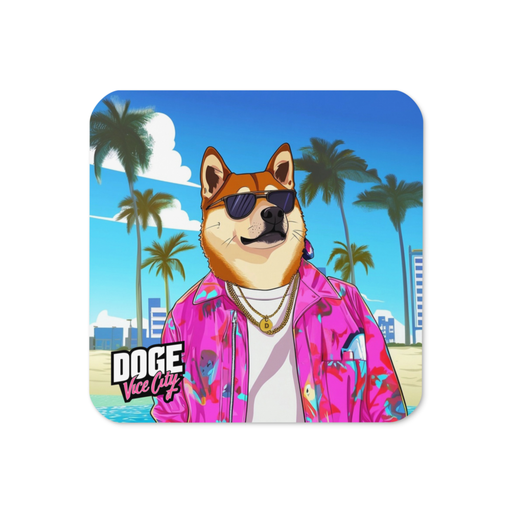 DOGE: Vice City Cork-Back Coaster