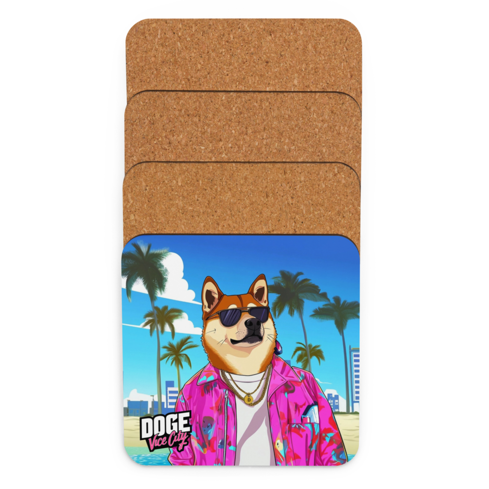 DOGE: Vice City Cork-Back Coaster