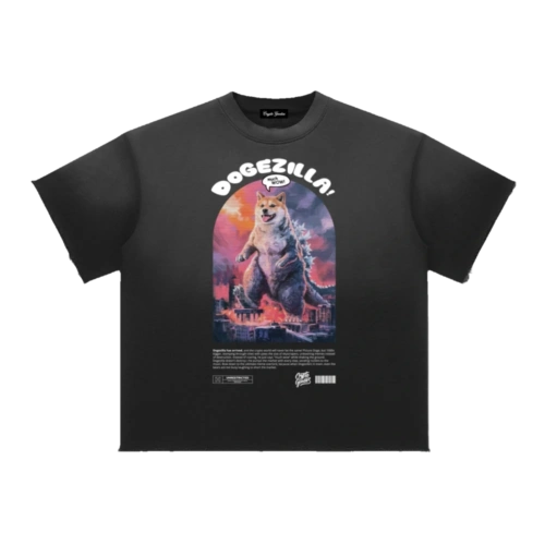 Dogezilla Sun Fade Raw Edge Oversized T-Shirt