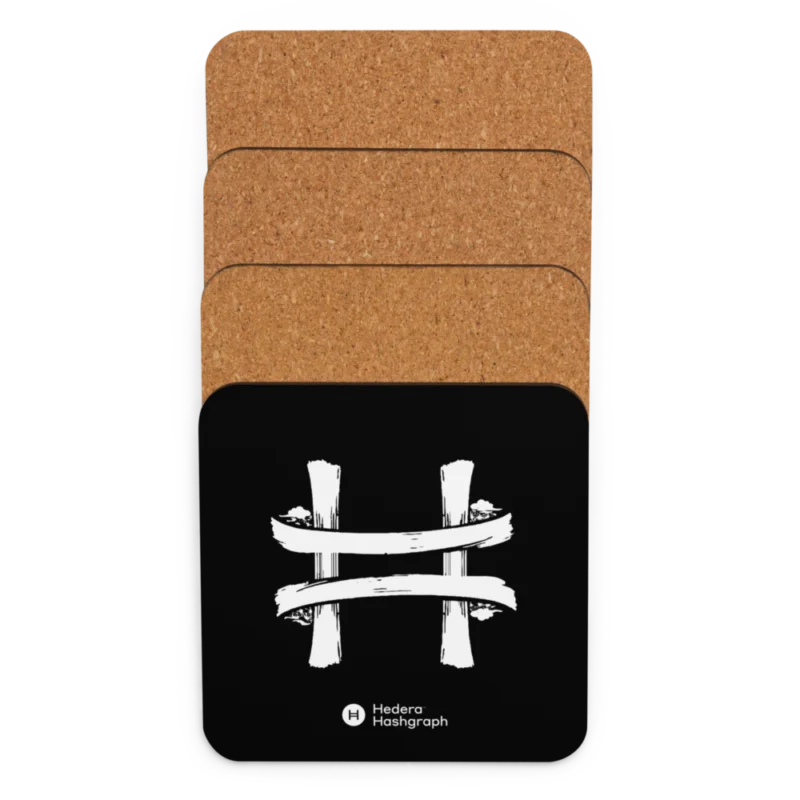 Hedera Hashgraph (JPN) Cork-Back Coaster