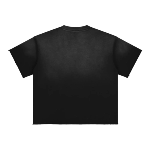Orange Army Sun Fade Raw Edge Oversized T-Shirt