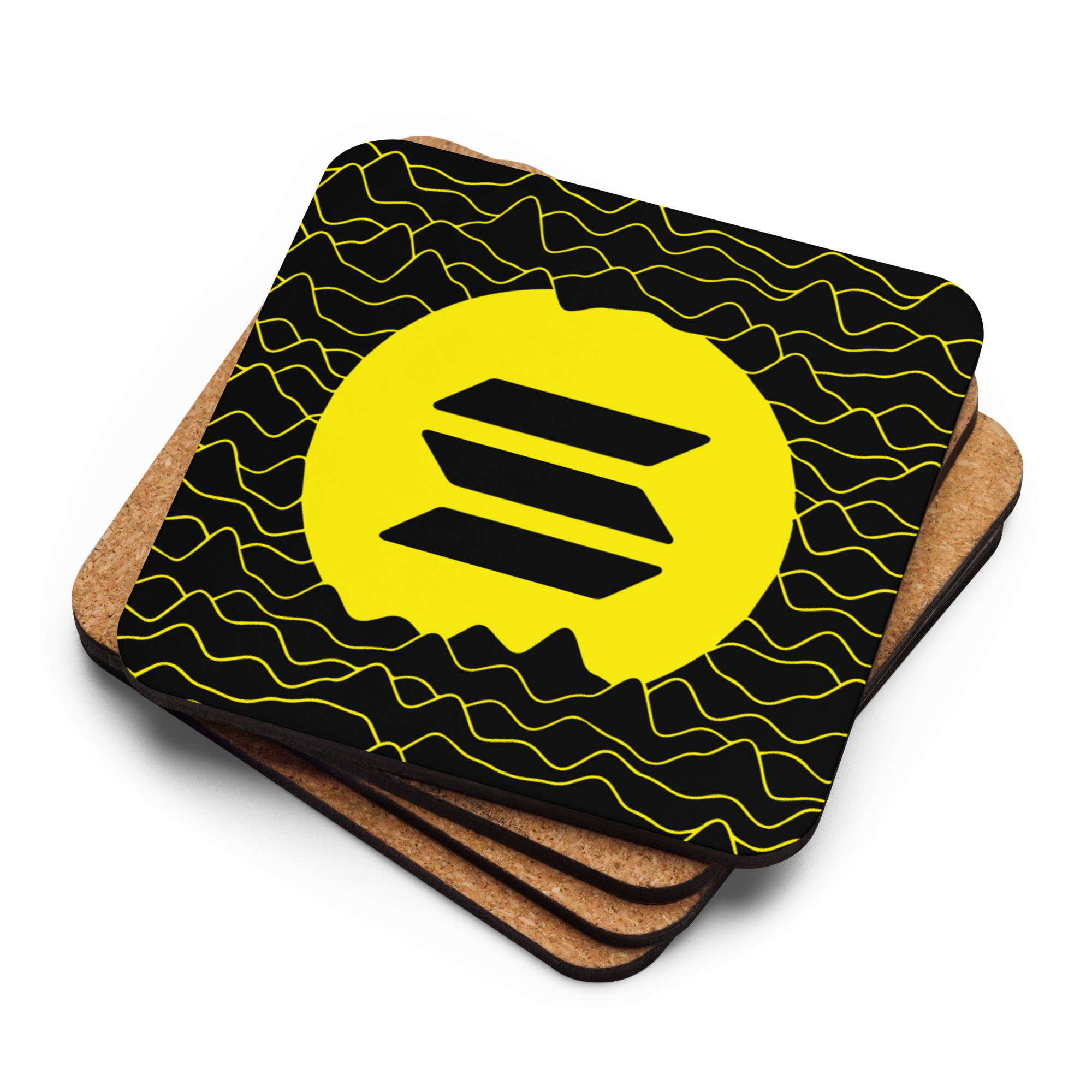 Solana Waves Cork-Back Coaster