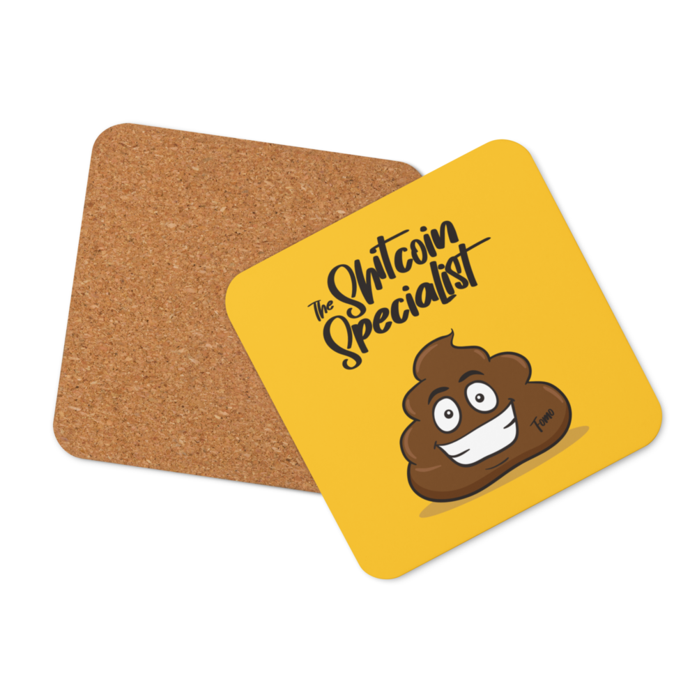 The Shitcoin Specialist Cork-Back Coaster