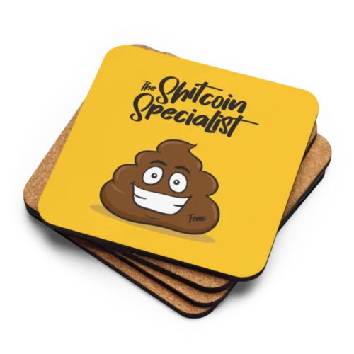 The Shitcoin Specialist Cork-Back Coaster