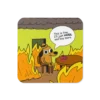 This Is Fine Meme Cork-Back Coaster