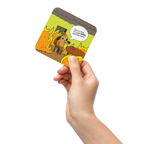 This Is Fine Meme Cork-Back Coaster