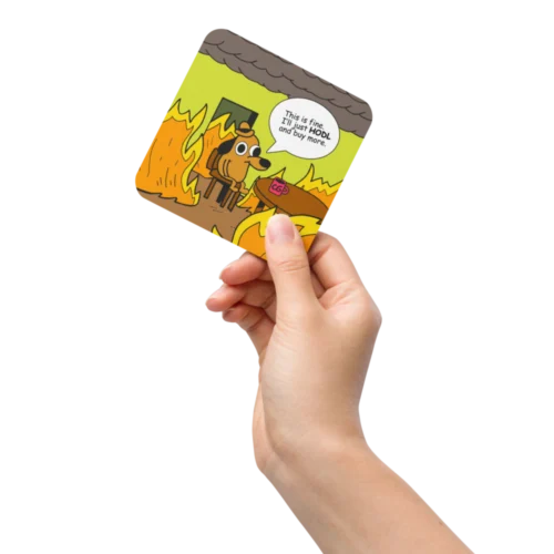 This Is Fine Meme Cork-Back Coaster