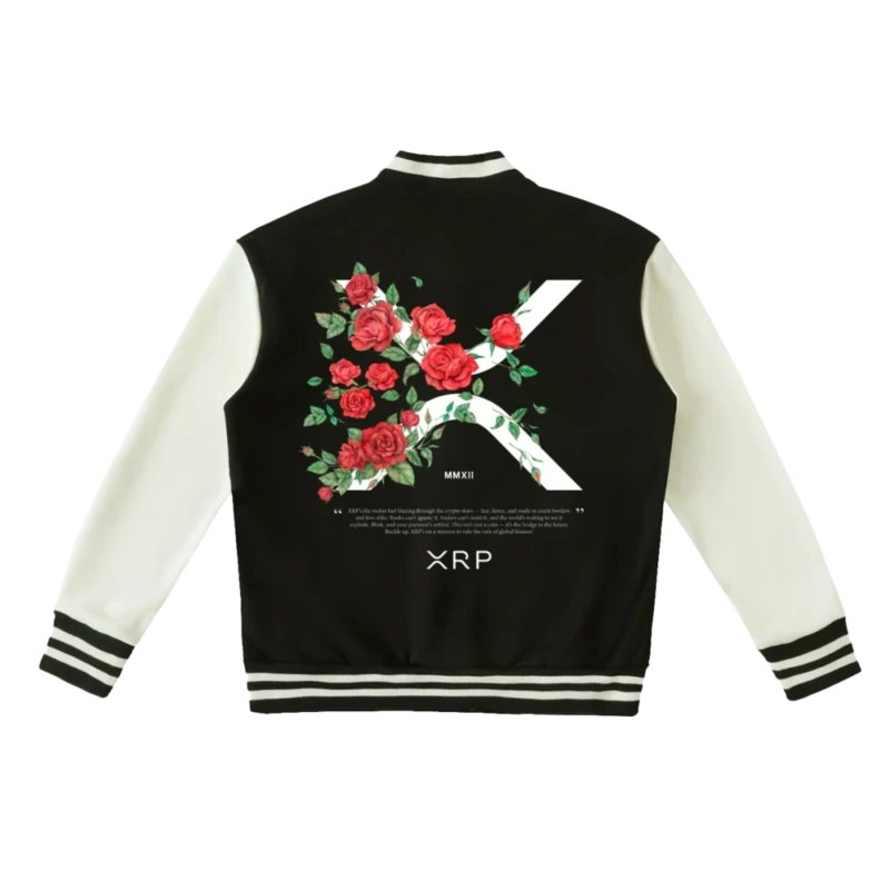 XRP & Roses Fleeced Varsity Jacket