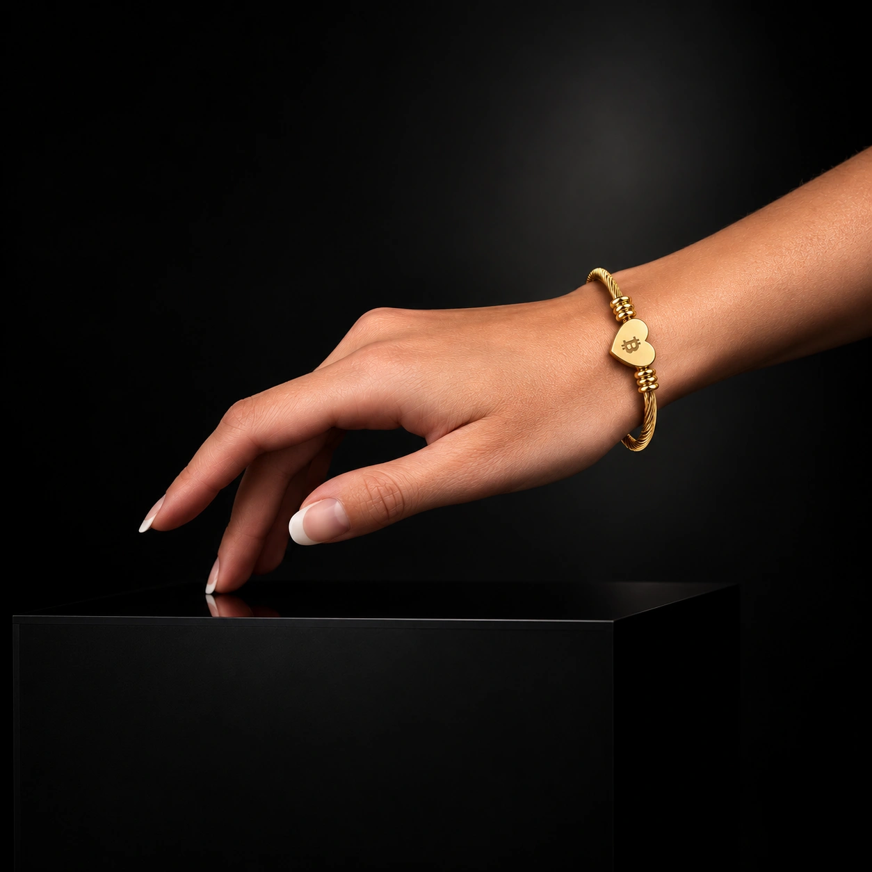 Bitcoin Heart Cuff Bracelet