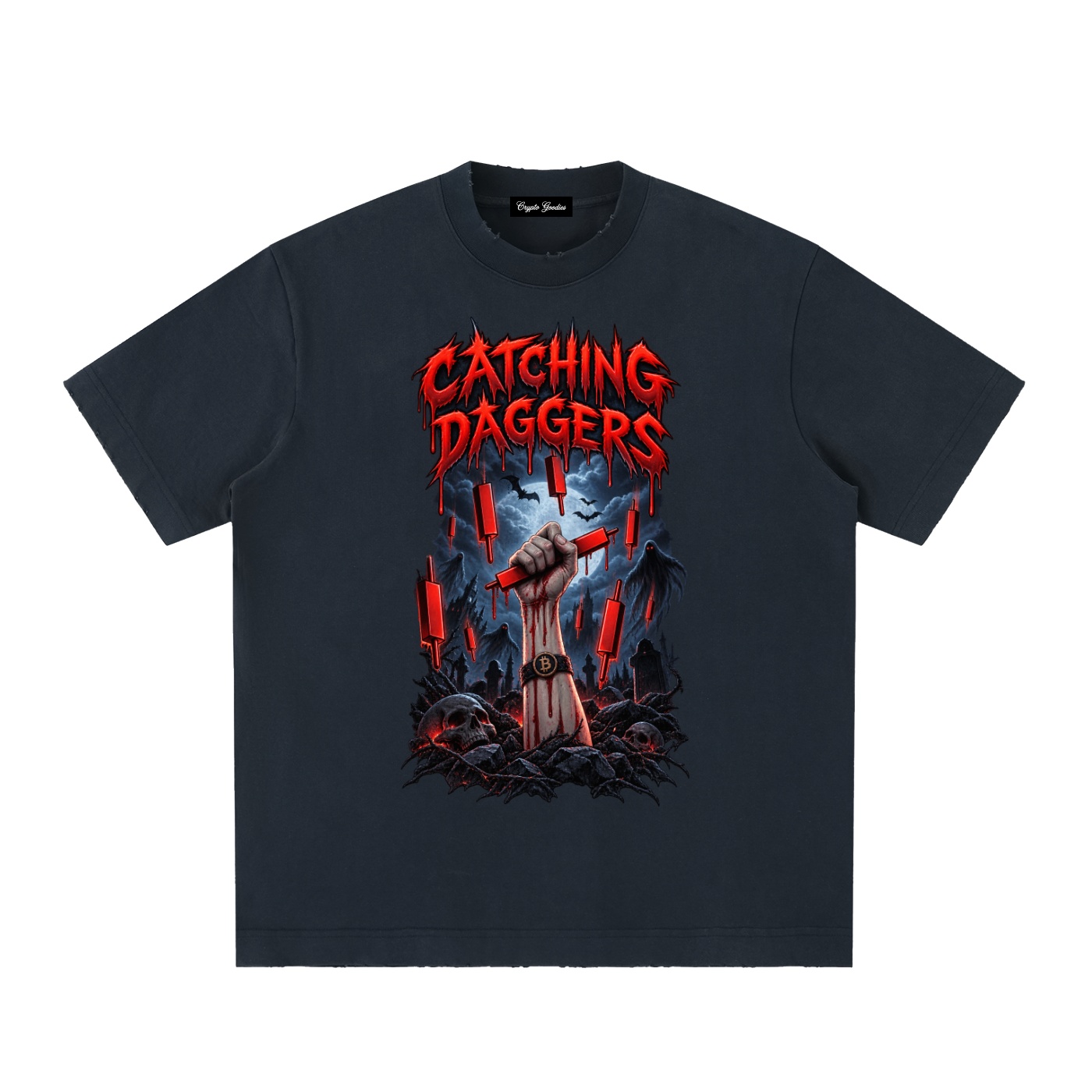 Catching Daggers Heavyweight Vintage T Shirt Crypto Goodies 3