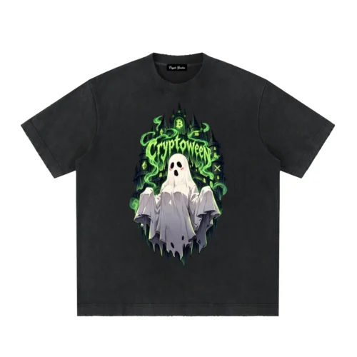 Cryptoween Heavyweight Vintage Washed Frayed T-Shirt