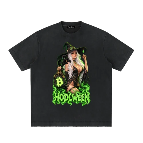 Hodlween x Bitcoin Diva Witch Heavyweight Vintage T-Shirt