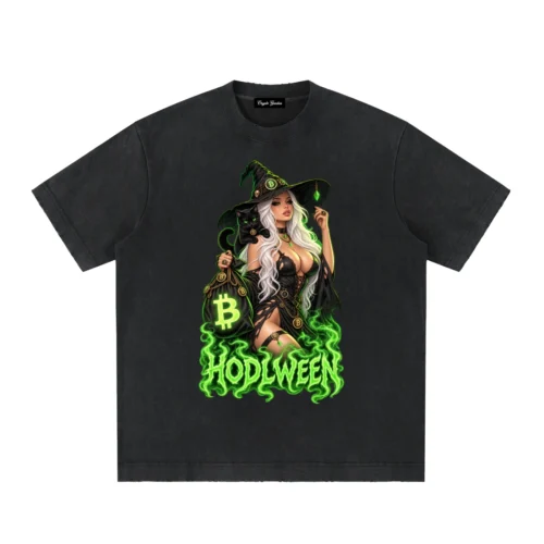 Hodlween x Bitcoin Diva Witch Heavyweight Vintage T-Shirt