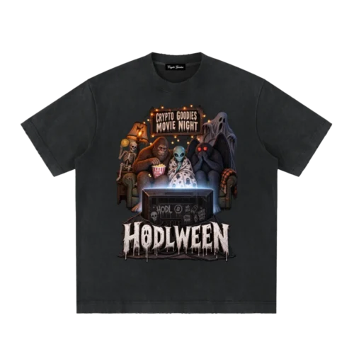 Hodlween x Crypto Goodies Movie Night Heavyweight Vintage T-Shirt